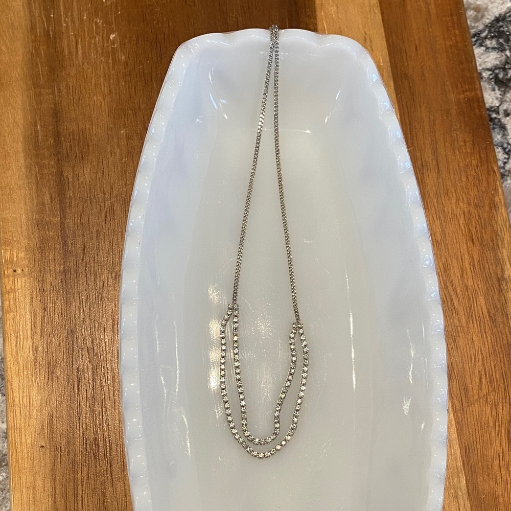 Silver Necklace with Crystal Accents